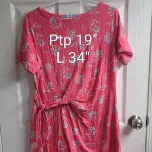 #239 Penmans Pink Floral Dress sz XL